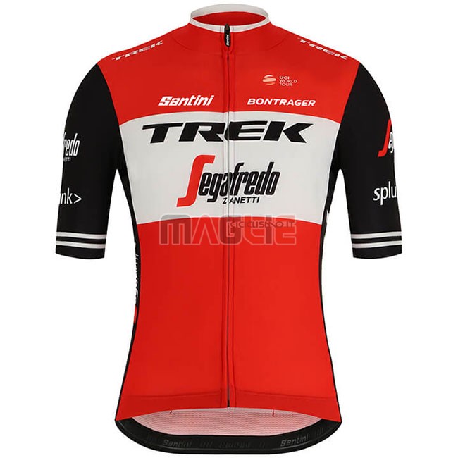 Maglia Trek Segafredo Manica Corta 2019 Rosso Bianco